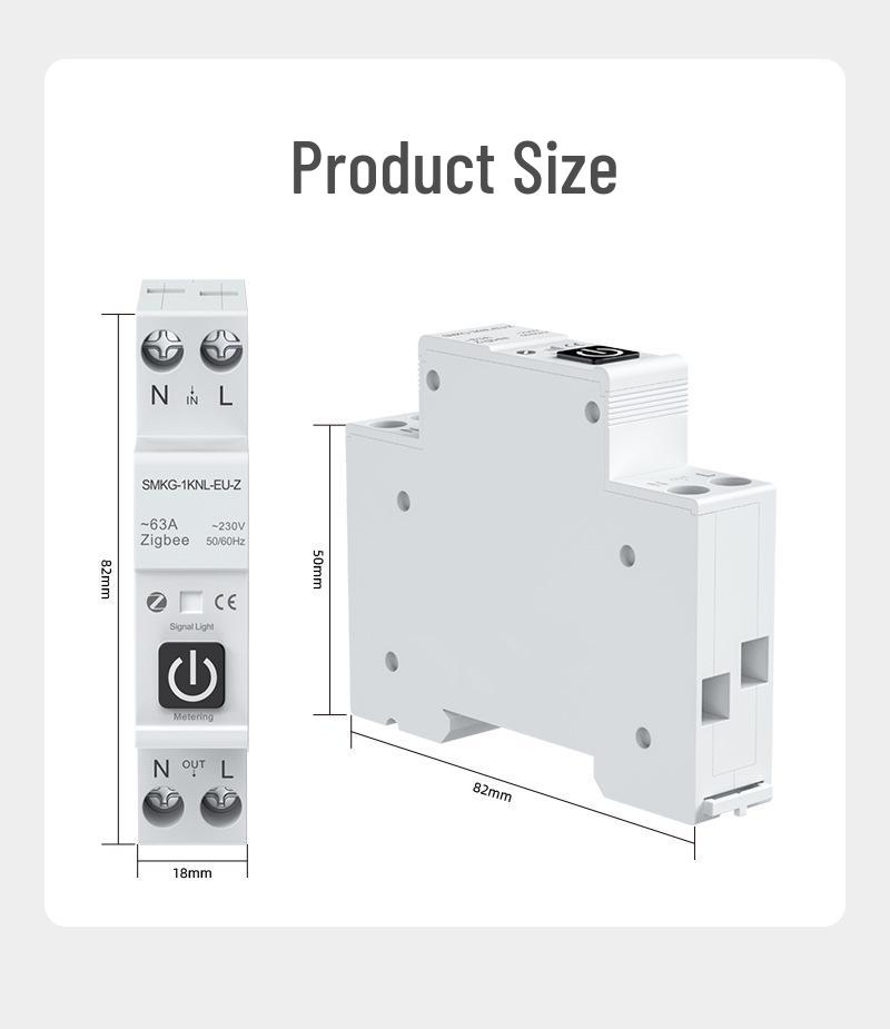 ZigBee Tuya Smart Circuit Breaker with APP Control, Timing, Metering, Overcurrent/Overvoltage Protection, and Alarm Air Switch