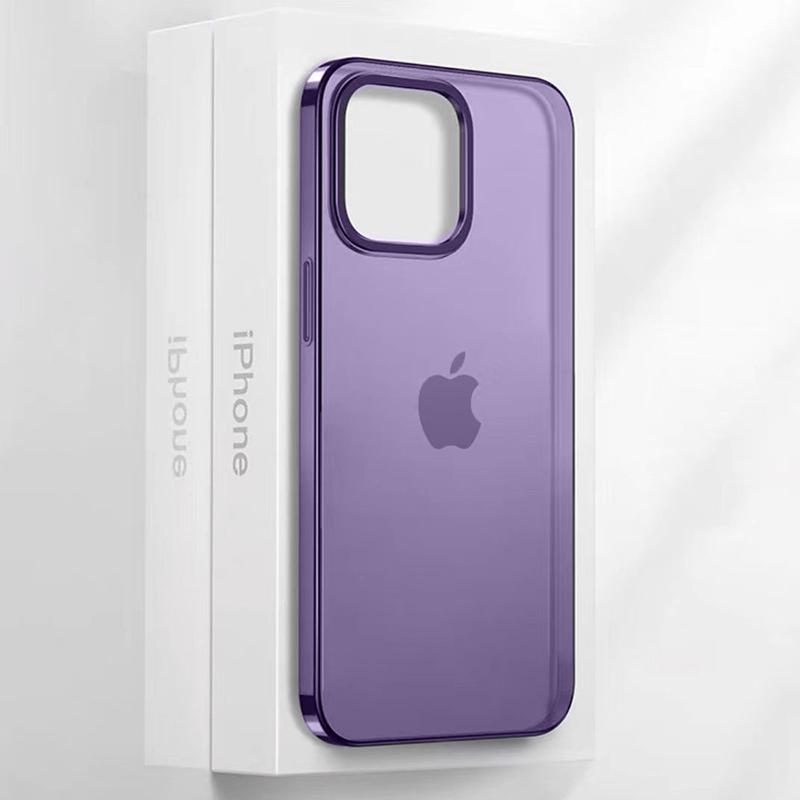 

Роскошный прозрачный матовый чехол для Apple iPhone 15 14 13 Pro Max Plus, модный ультратонкий жесткий чехол из полипропилена, аксессуары для телефонов For iPhone 14 Plus фиолетовый