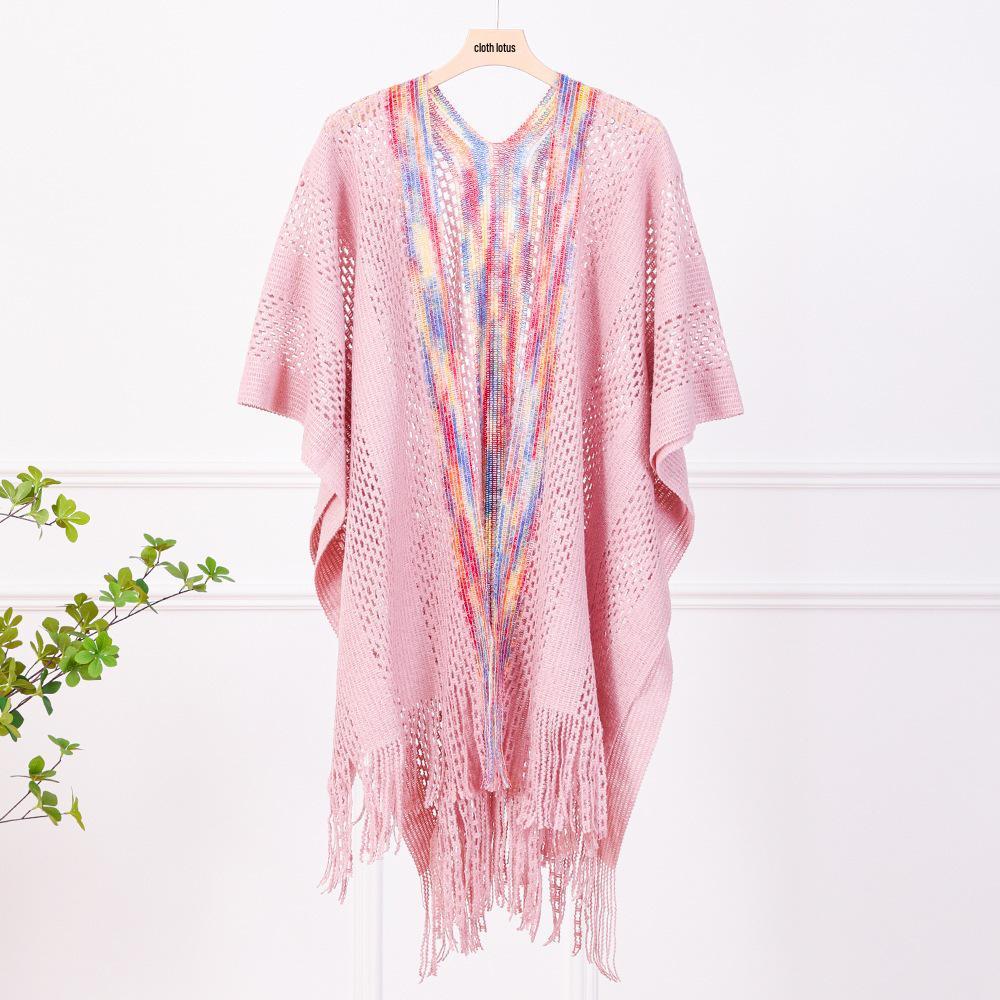 2025 Spring Slimming Knit Tassel Cardigan Shawl - Versatile, Stylish, Age-Reducing, Travel Photography-Ready