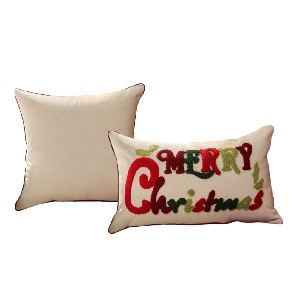 Neue Frohe Weihnachten Kissenbezug Gesticktes Design Weicher Kissenbezug Bunt 30x50 45x45 Party-Kissenbezug Feiertagsdekoration