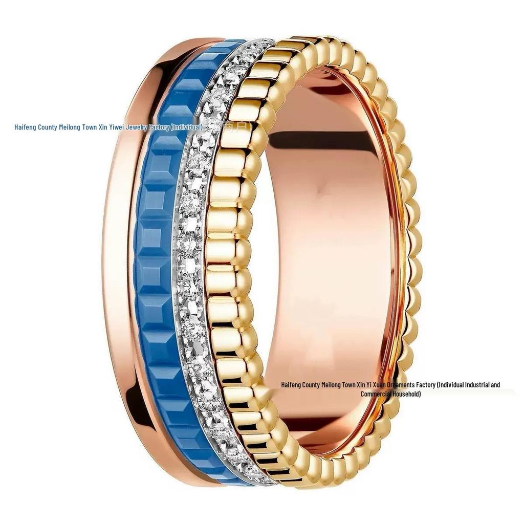 Stylish Rotating Ceramic Couple Rings - European & American Design