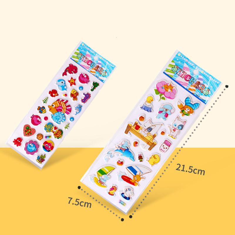 Children Bubble Stickers Cartoon Stickers Animals Fruits Fluffy Stationery Stickers Boys Girls Birthday Holiday Gifts TMZ