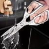 1pc Stainless Steel Kitchen Scissors Multi-functional Food Scissors Killing Fish Strong Chicken Bone Scissors Kitchen Gadgets