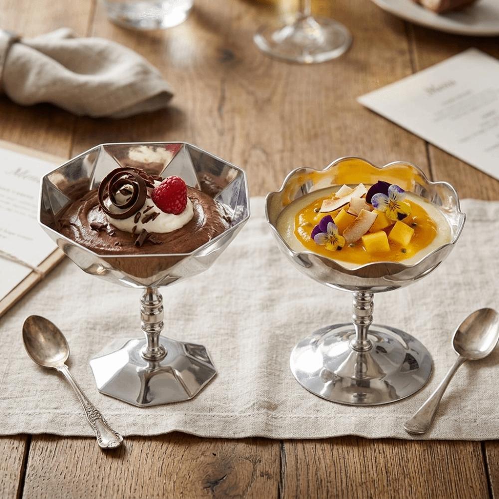 Round Deep Cup Serving Cup Smooth Mirror Food Cup Practical Treat Container Home Ice Cream