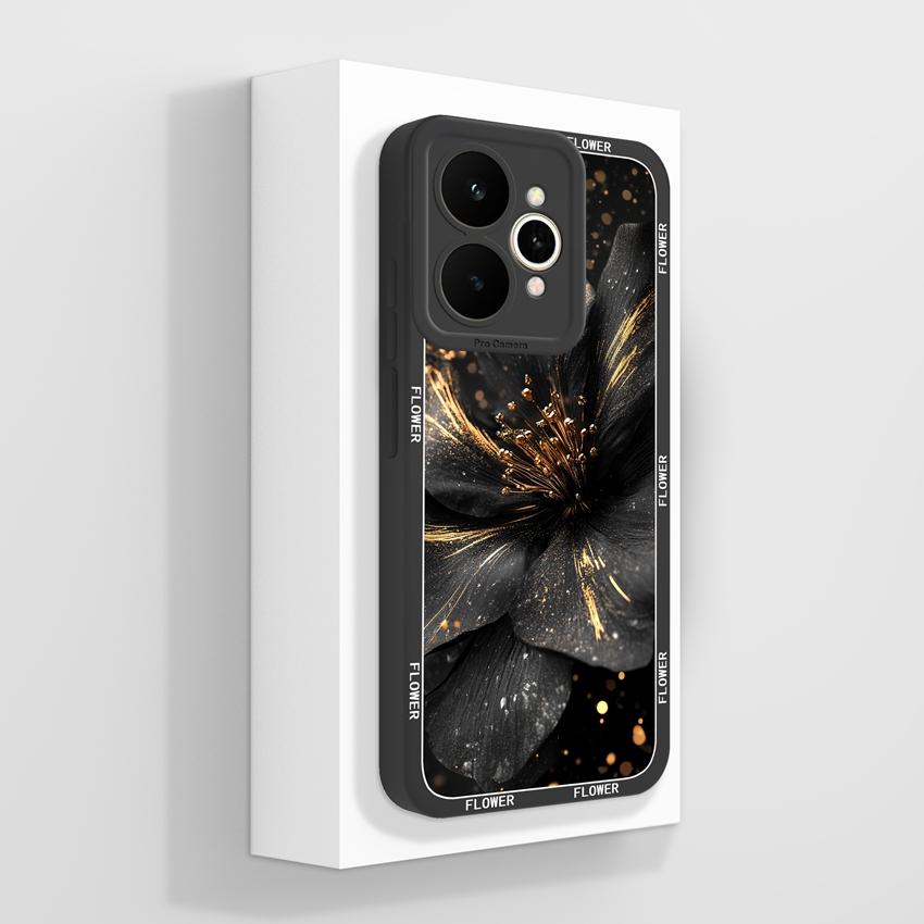 For Oppo Realme 15 C71 C65 C53 C51 A5 A5x Reno11 14 Pro Phone Case Beautiful Golden Lotus Pattern Dustproof Durable Shell For Oppo Silicone Soft Cover