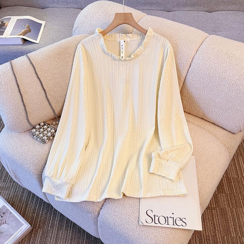 

Plus Size Women s French Style T-shirt, 130-350 lbs, Spring/Autumn Base Layer Top 2XL fits 120-160 jin