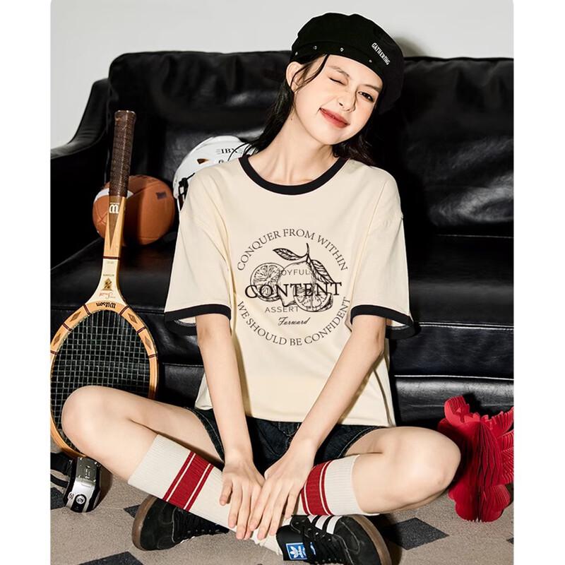 TonLion Women's Crew Neck Letter Short Sleeve T-Shirt