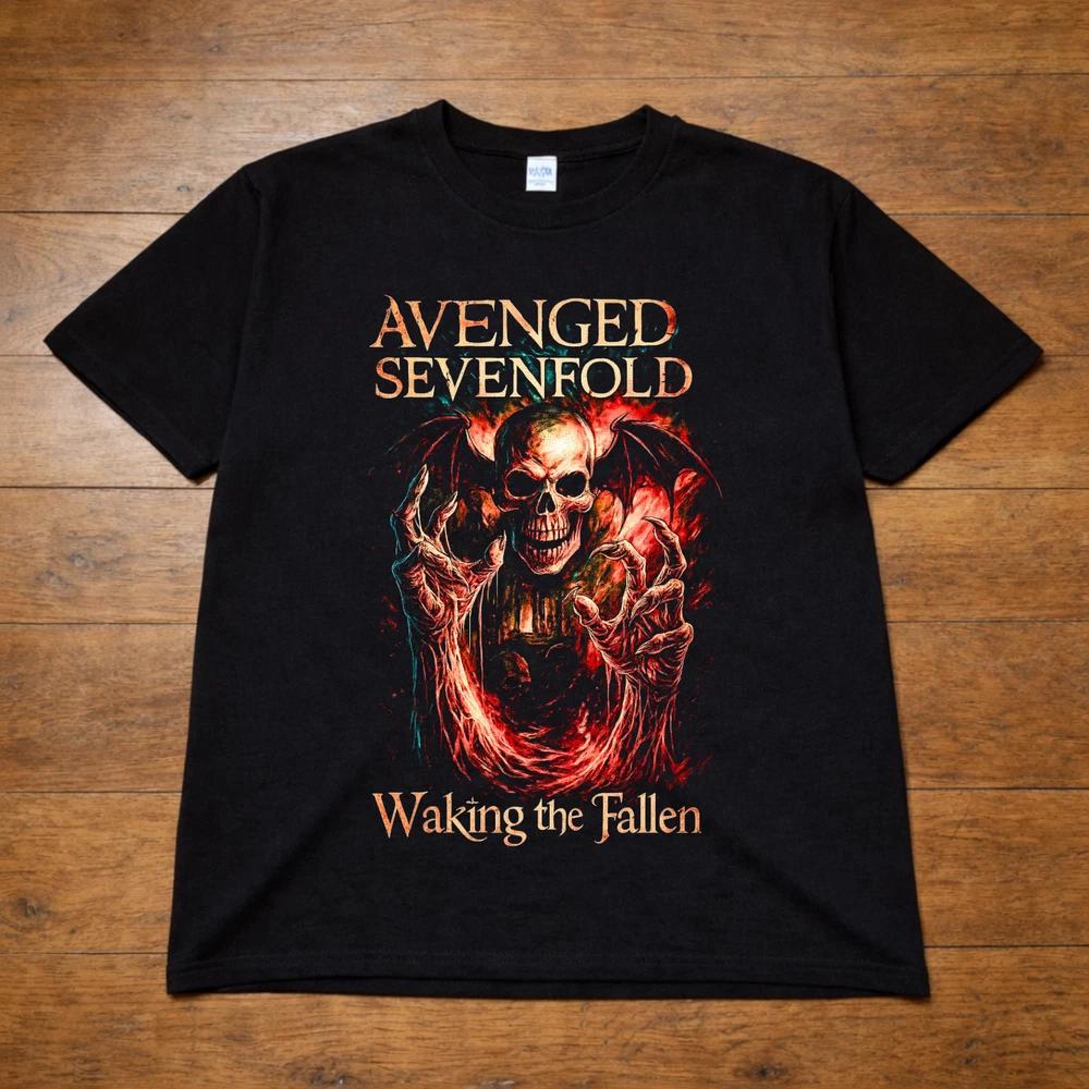 Avenged Sevenfold Waking The Fallen T Shirt Rock Metal Band Tee Adults Kids Blac 2XL