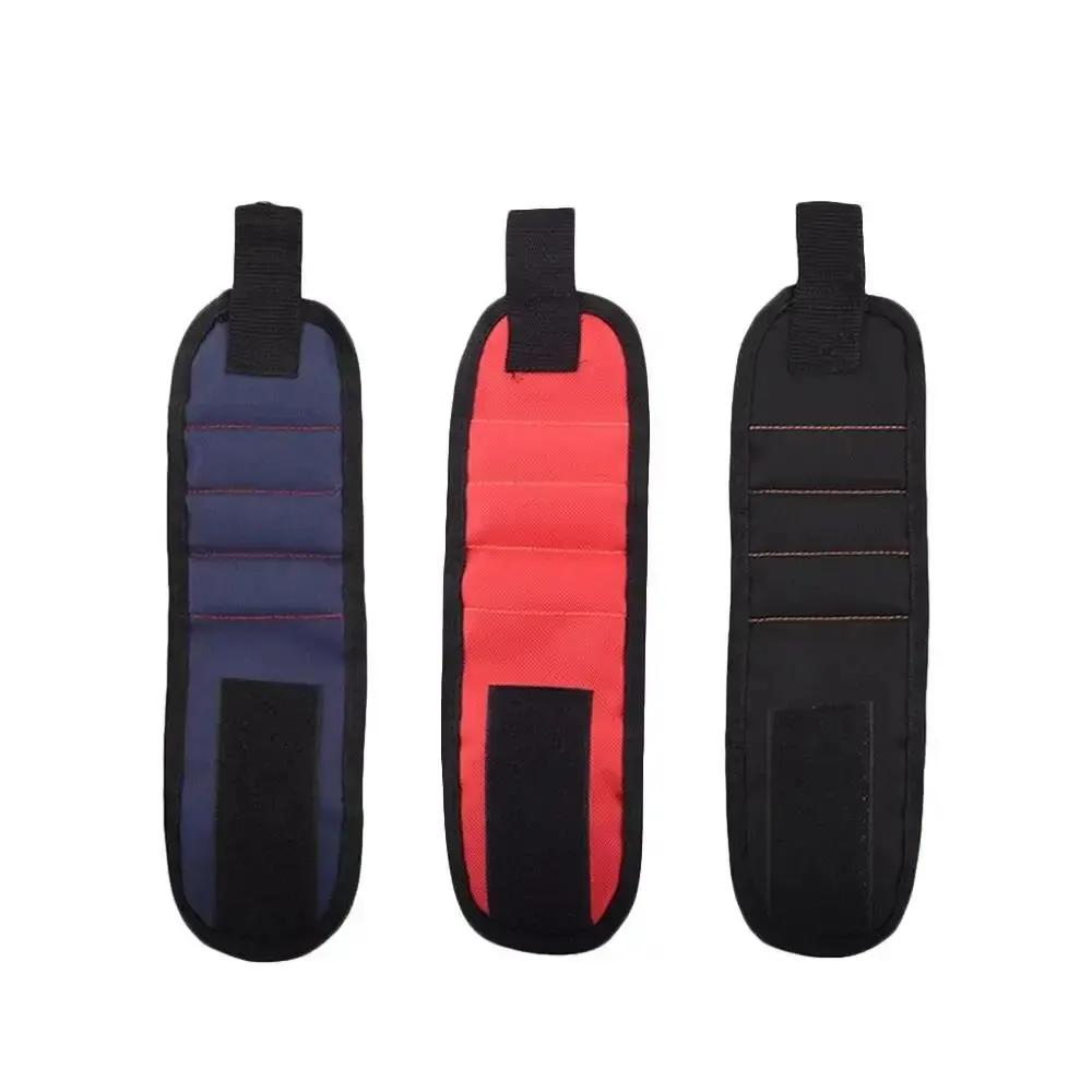 Adjustable Magnetic Wristband Tool Bag for Electricians Portable Metal Screw Small Nail Bolt Holder Strong Wrist Belt