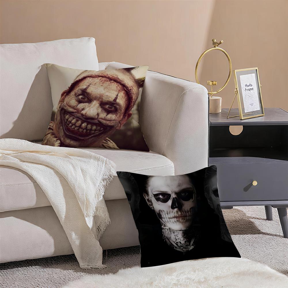 TV Show AHS Fear Cushion Cover Pillowcase Short Plush Invisible Zipper Room Sofa Cushion Cover