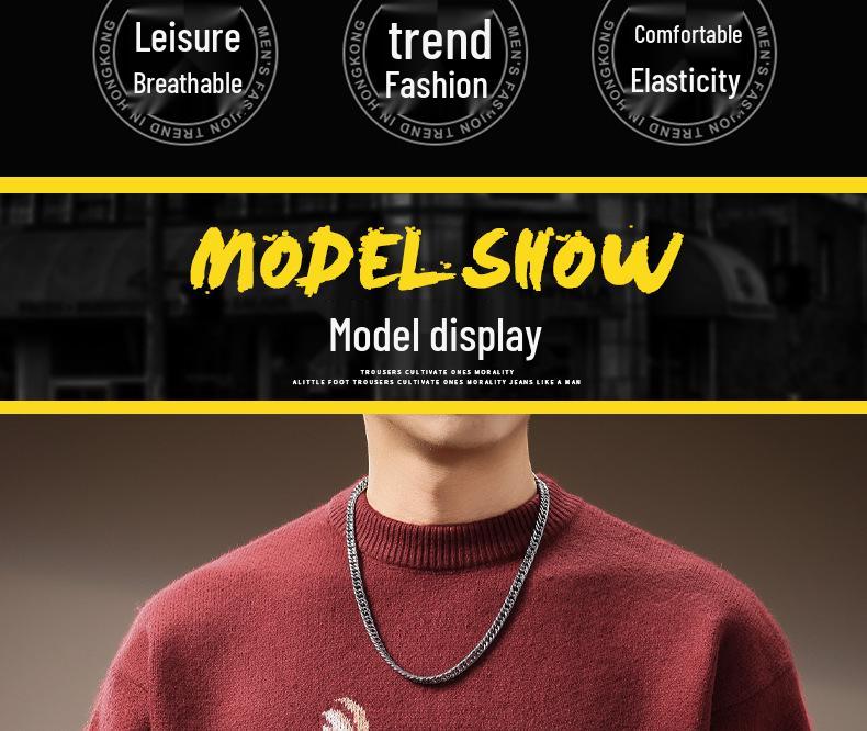 Men's Zodiac Year Horse Print Retro Knit Sweater