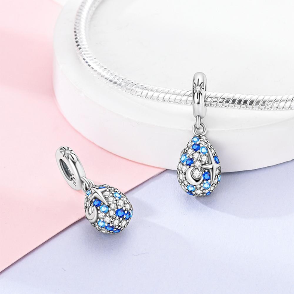 Classic Exquisite Original Blue Fashion Astronaut Space Rocket Series Copper Charms Beads Fit Bracelet Diy Ornament Gifts