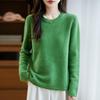 2025 A/W Pure Wool Lace Knitwear - Round Neck, Long Sleeve Crochet Pullover