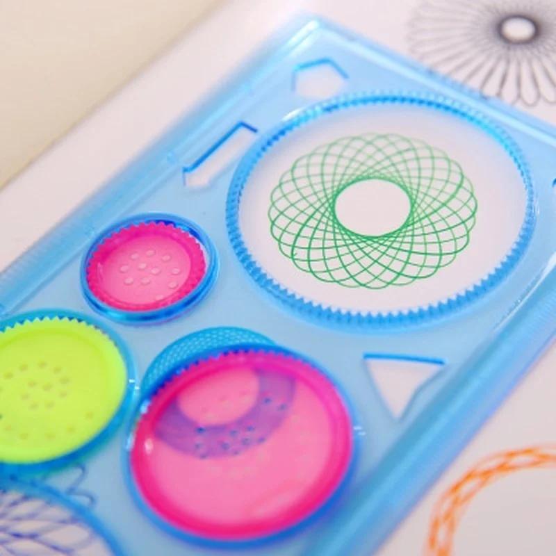 Random Color Painting Multi-function Puzzle Spirograph Geometric Ruler Drafting Tool For Students Drawing Toys Learning Art Tool