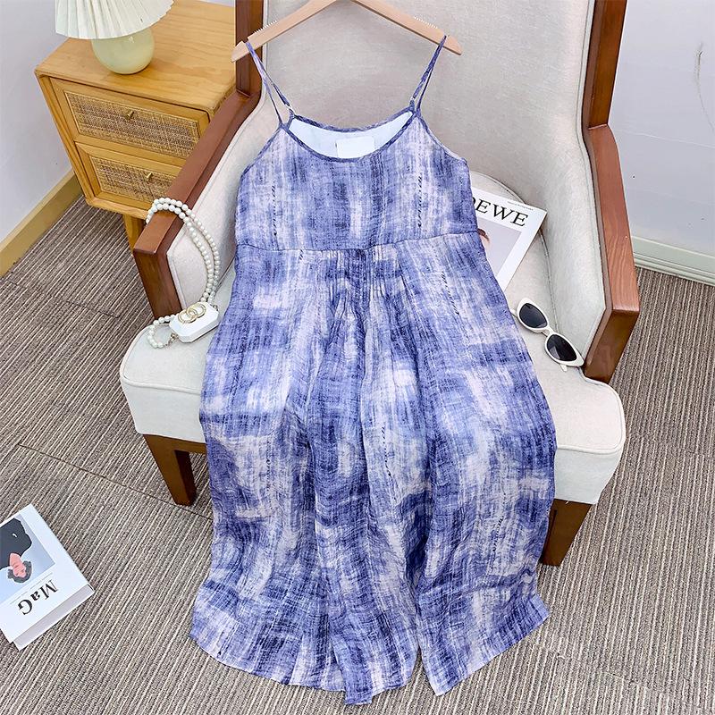 

Элегантное платье с принтом, длинное платье с подтяжками, простая и красивая юбка L