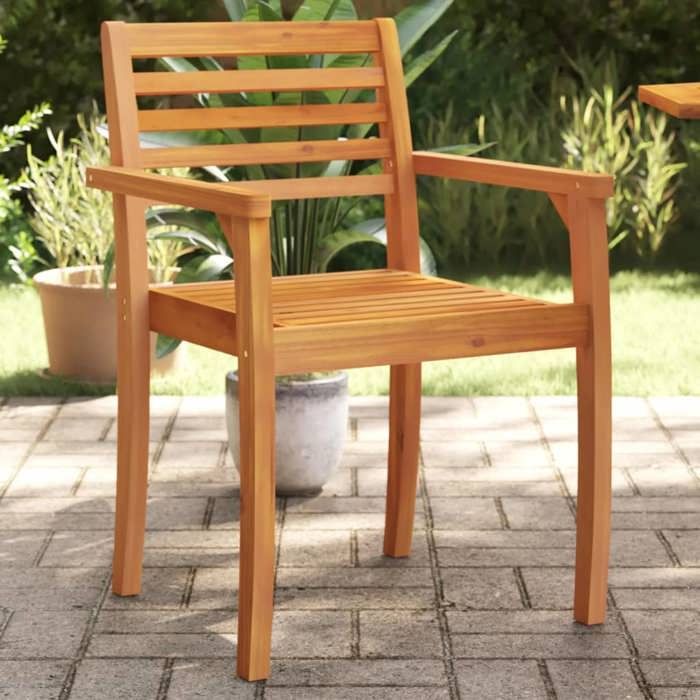 VidaXL Set of 8 Garden Chairs, Patio Seats, Balcony Chairs, Outdoor Gardening Patio Furniture, Solid Wood 3217204