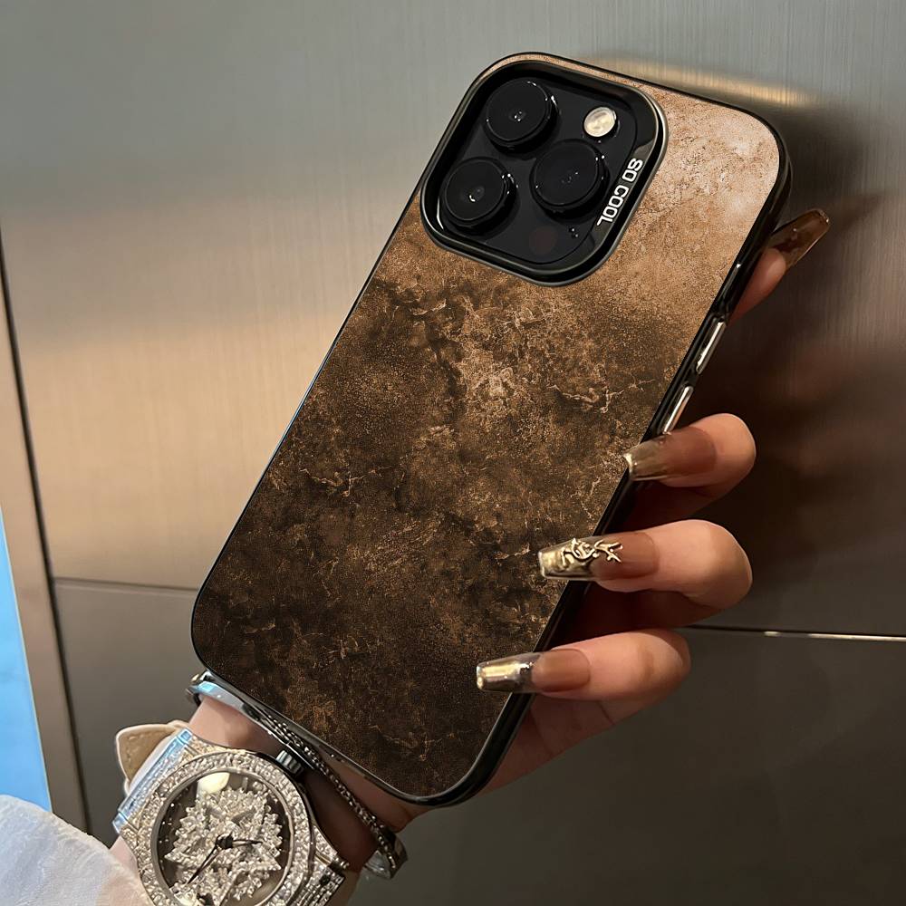 Natural- Rust- Texture Phone Case For iPhone 17,16,15,14,13,12,11 Plus Pro Max Colored Silver Phone Case