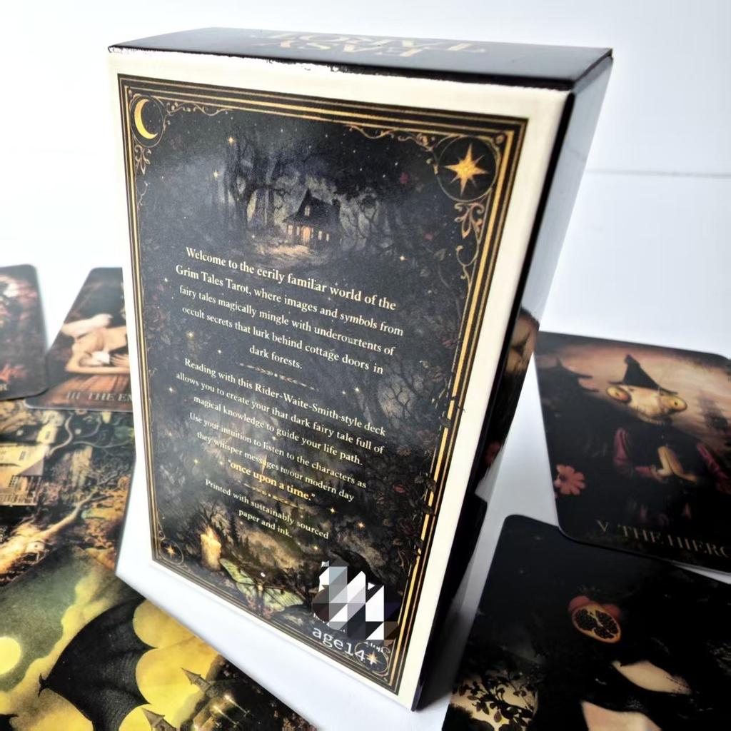 Grim Tales Tarot Deck 10,3*6cm - 78 Karten RWS Gothic Märchenkarten für Schattenarbeit, Dark Fantasy Illustriert