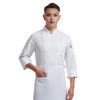 Unisex-Kochuniform mit Brusttasche, Stehkragen, langärmelig, zweireihig, Kochhemd