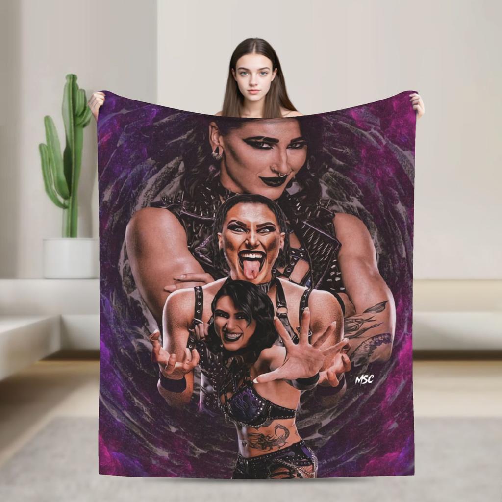 Rhea Ripley Wrestler Decken Warm Weich Neuheit Plüsch Überwurfdecke Für Mädchen Jungen Outdoor Flanell Tagesdecke Bettbezug