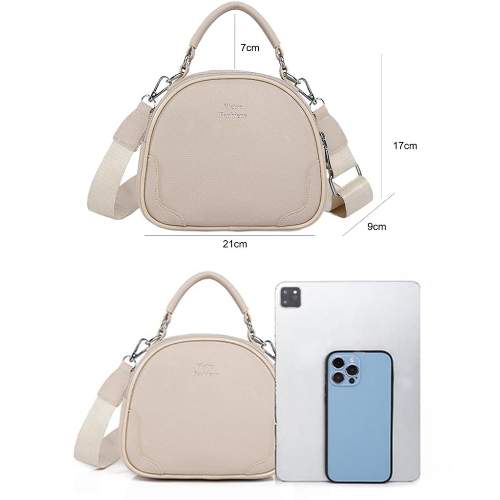 Welltude Women's Mini Boston Bag, Crossbody Bag, Shoulder Bag, Freestanding Zipper (Black)