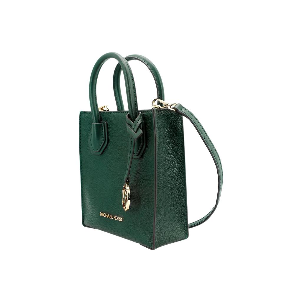 Michael Kors MK Mercer Solid Color Commuter French Style Leather Accordion Bag Women Handbags Dark-Green 35S1GM9T0L-305