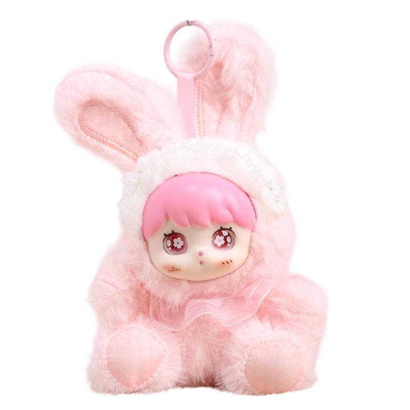 Cute Rabbit Plush Keychain Soft Vinyls Toy With PP Cotton Filling Key Chain For Bags And Car Decors 20cm Height