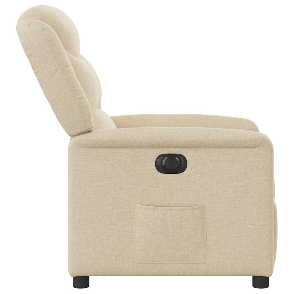 Electric Recliner Chair Cream Fabric