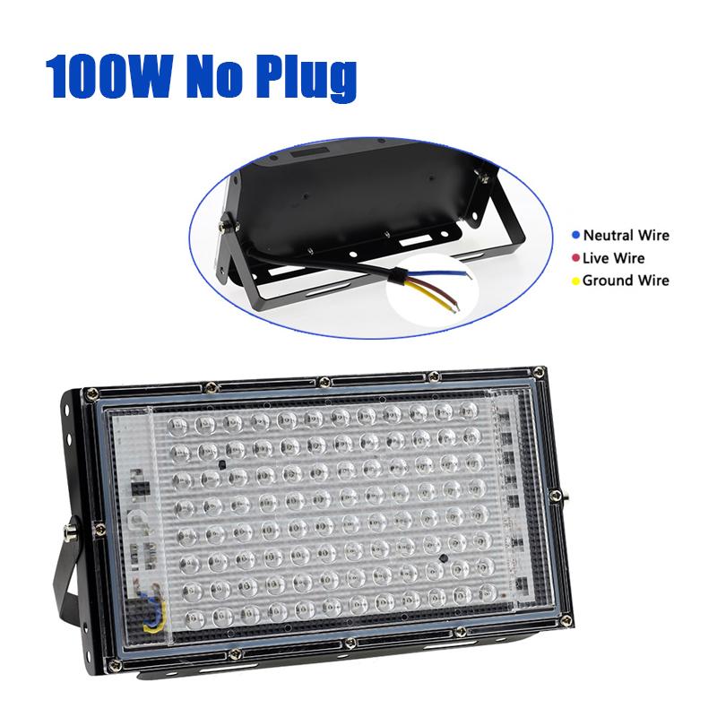 50W 100W 200W UV Flood Light AC220V 395nm 400nm Ultraviolet Fluorescent Stage Lamp With EU Plug For Bar Dance Party Blacklight