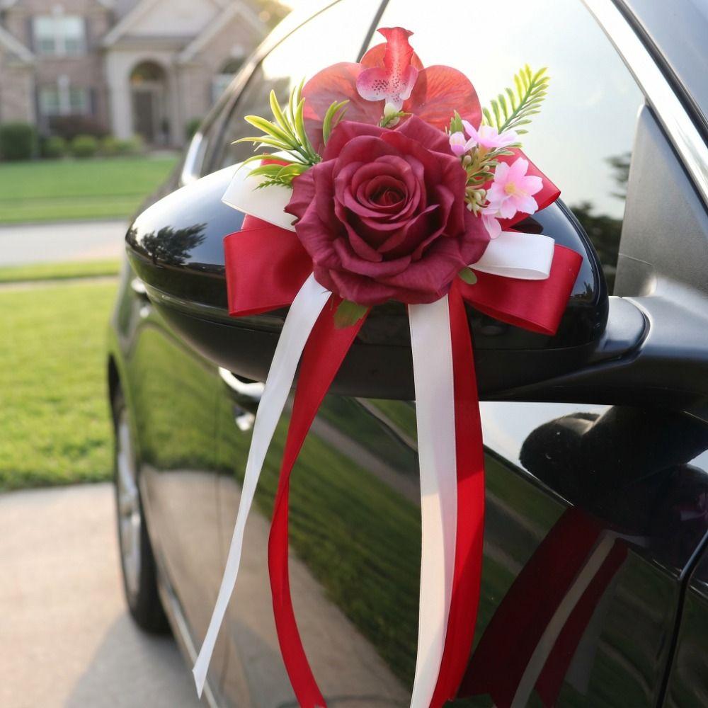 European Style Wedding Decor Ribbon Bow Car Decoration Bow Floral Ornaments  Wedding Party Layout