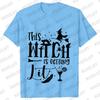 Team Bride Y2k Tops Bridal Shower Wedding Shirt This Witch Is Getting Hitched Lit T-Shirt Halloween Bachelorette Party EVJF Tees
