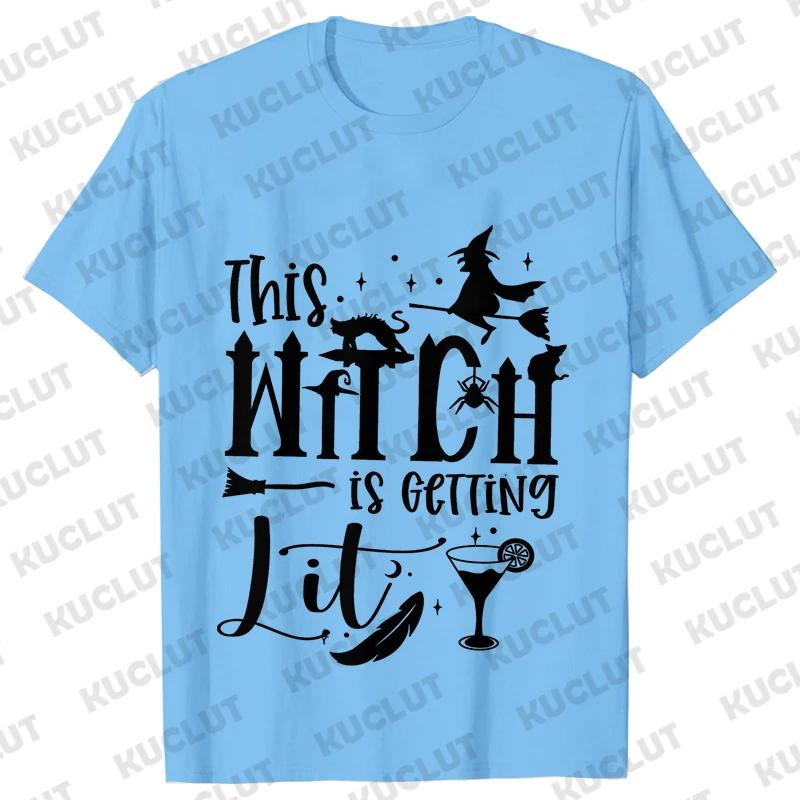 Team Bride Y2k Tops Bridal Shower Wedding Shirt This Witch Is Getting Hitched Lit T-Shirt Halloween Bachelorette Party EVJF Tees