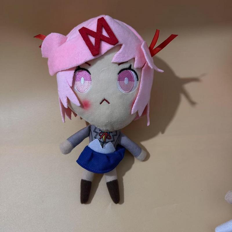 Doki Doki Literature Club DDLC Plush Doll Characters Monika Sayori Natsuki Cute Anime Game Plush Toy Soft Stuffed Figure for Fans Birthday Gift Decor