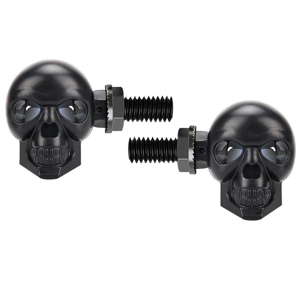 2PCS Motorcycle LED Skull Shape Waterproof Fog Light Auxiliary Turn Signal Light Taillight LED Indicator Light