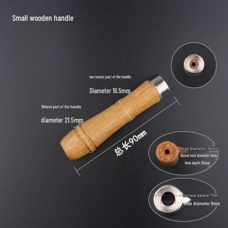 Two-Color Wood and Plastic File Handle with Flat and Round Hole Grip