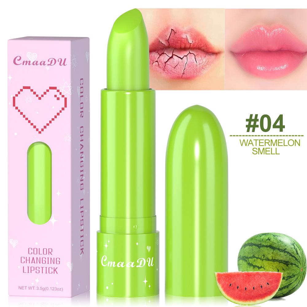 CmaaDu 6-Color Fruit-Flavored Color-Changing Moisturizing Lipstick