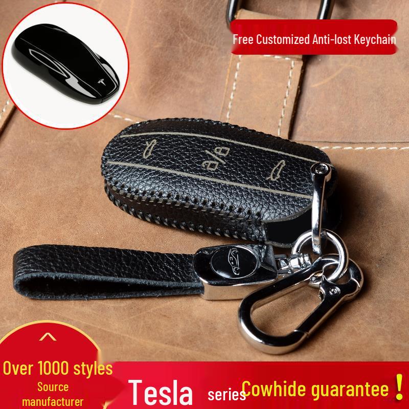 Tesla Model 3/Y/X Remote Control Key Protector Cowhide Cover
