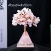 Natural Crystal Chip Money Tree Resin Pyramid Base Home Living Room Decor Ornament Desk Feng Shui Wealth Gift Idea Decoration