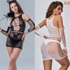 Womens Bodystocking Fishnet Dress Lingerie Open Crotchless Bodysuit Women Underwear See Through Babydolls Sexy Costumes