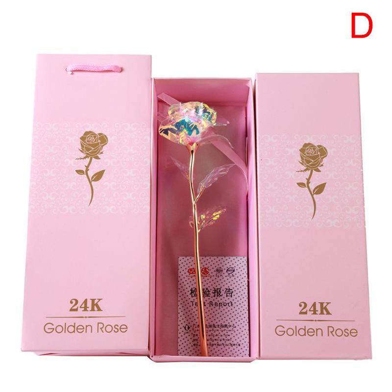 Gold Foil Plated Rose Flower 24K Dipped Decor With Stand Mothers Day Gift & Valentine's Day Gift Gold Flower with Gift Box