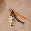 Forest Fabric Kitten Pendant: Retro Cartoon Bag Charm & Keychain