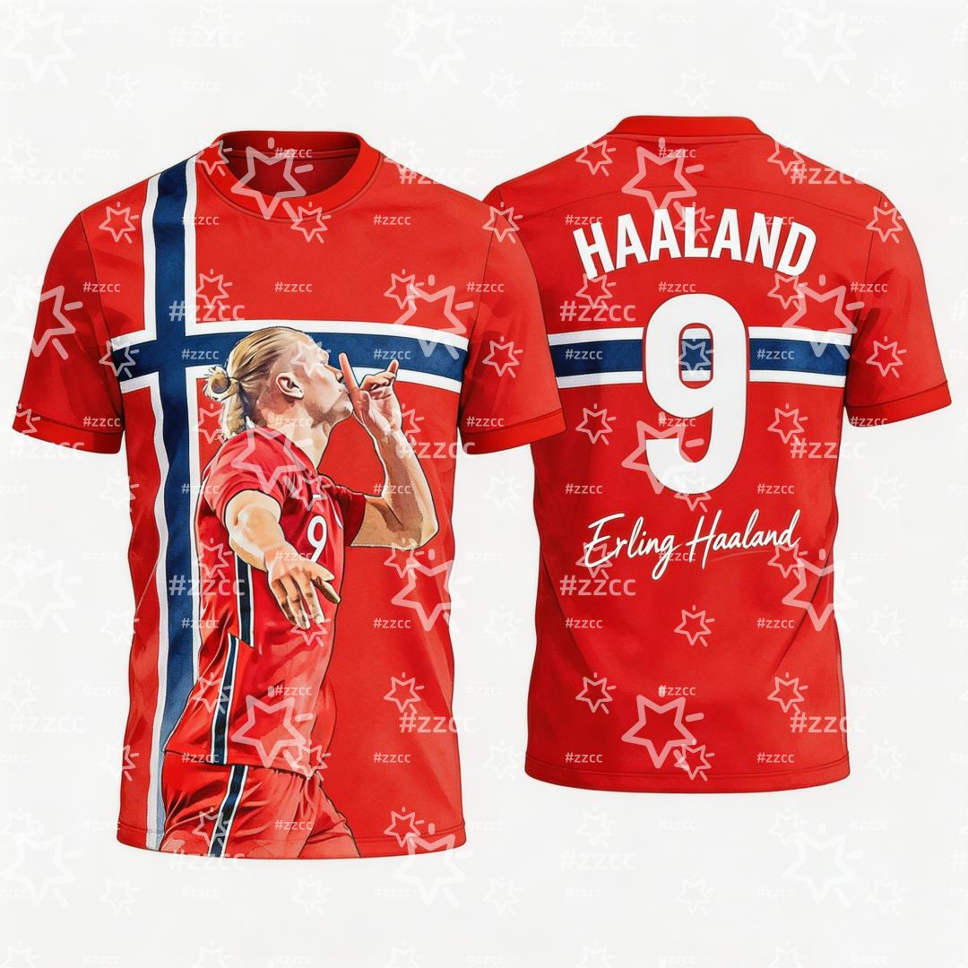 2026 Erling Haaland No.9 Football Jersey Match & Training Kit Fan Gifts Summer Sports T-Shirt Tee S