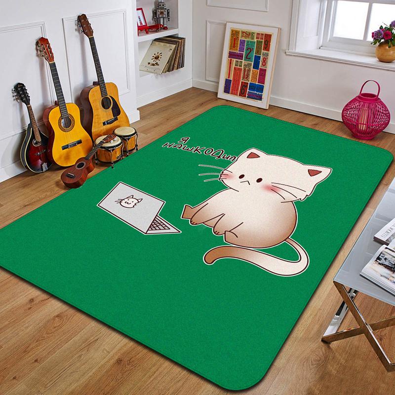 C-Niedliche Katze Bedruckter Teppich Mode Yogamatte Rutschfester Teppich Schlafzimmerdekoration Außenteppich Schlafzimmer Geburtstagsgeschenk