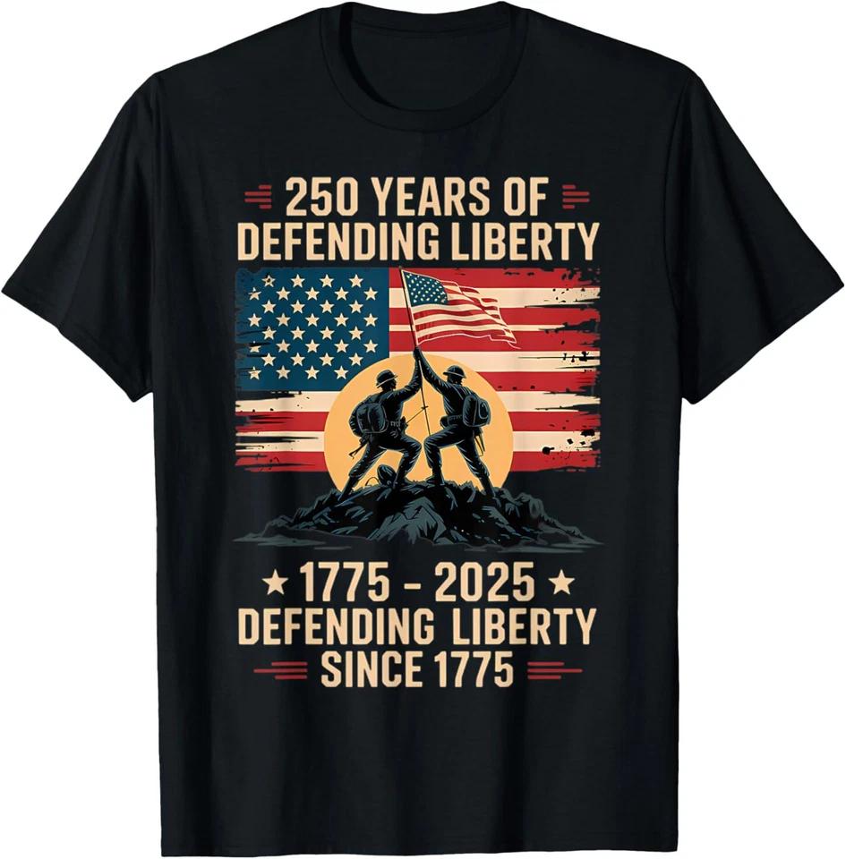 250th Anniversary America 250th Birthday US Flag 250 Years T-Shirt 2XL