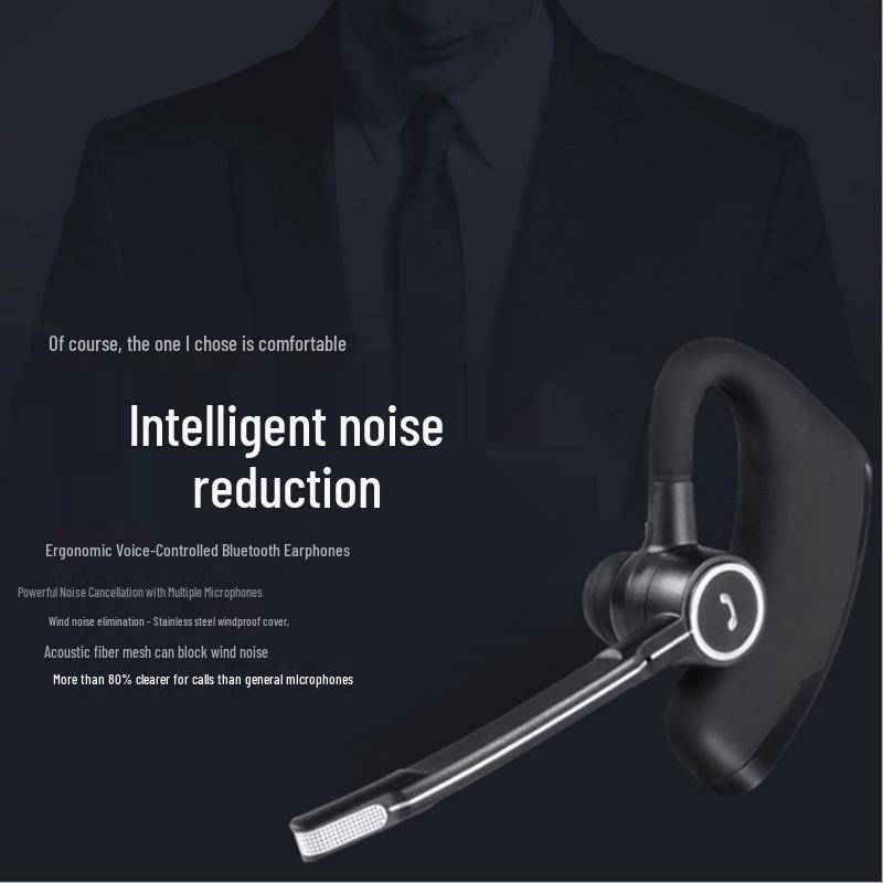 V8S Bluetooth Earbuds V9 Upgrade: Clip-on In-ear, Rotating Design for Universal Left & Right Ear Use