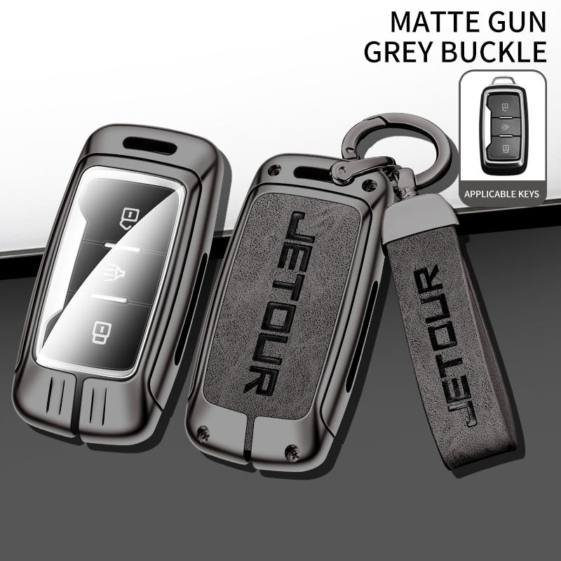 Zinc Alloy Leather Car Key Cover Chery Jietu X70 X70S X70M X90 Cowin X3 X5 K60 Key Fob Car Key Case Protective Cover