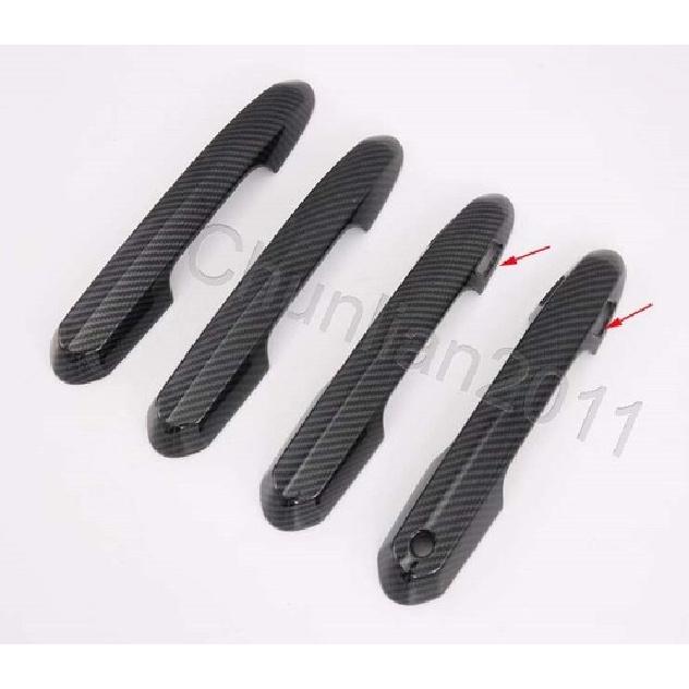 Black Door Handle Cover Trim for - Toyota RAV4 Garnish ABS with Keyhole