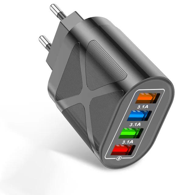 65W GaN Multi-Port Fast Charger with PD 33W & QC 3.0, European Standard (9V/12V)