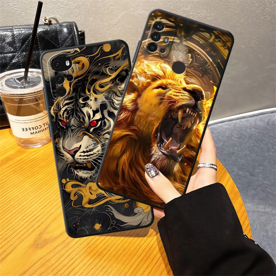 Phone Cover Case for Motorola Moto G52 G53 G30 G51 G73 G50 G71 Edge 20 Pro 30 Lite G22 Edge40 G60s G32 Cool Tiger Lion