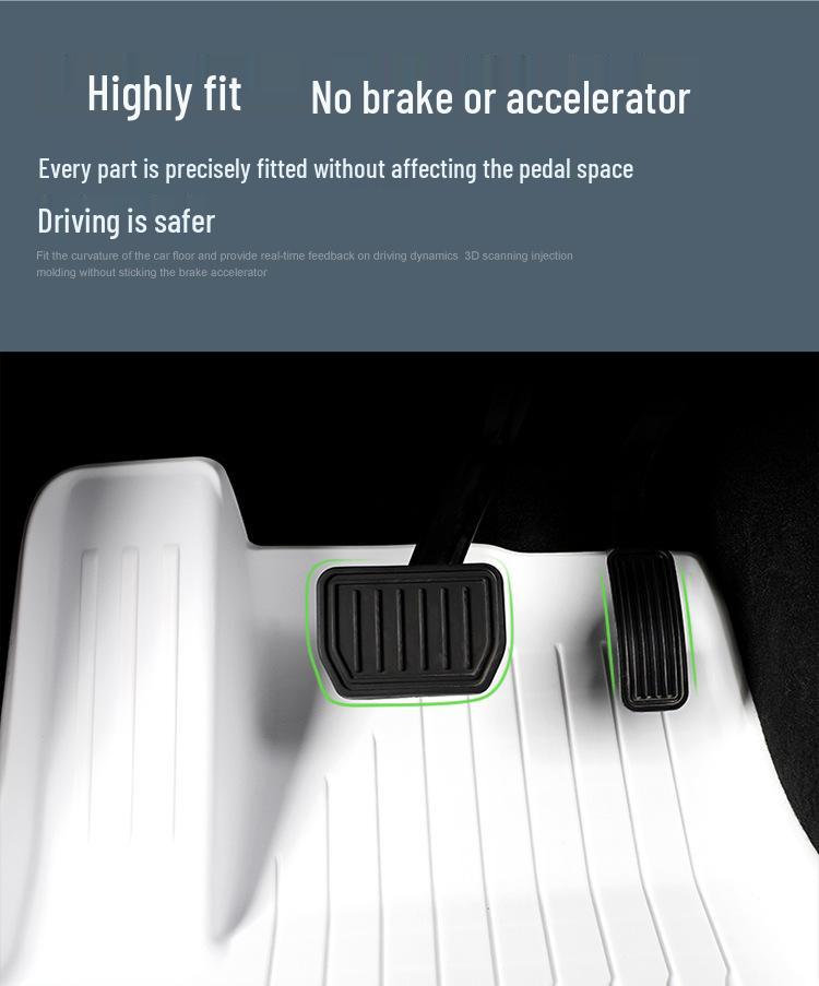 Custom TPE Car Mats for 2023 Tesla Model 3/Y - White Gray